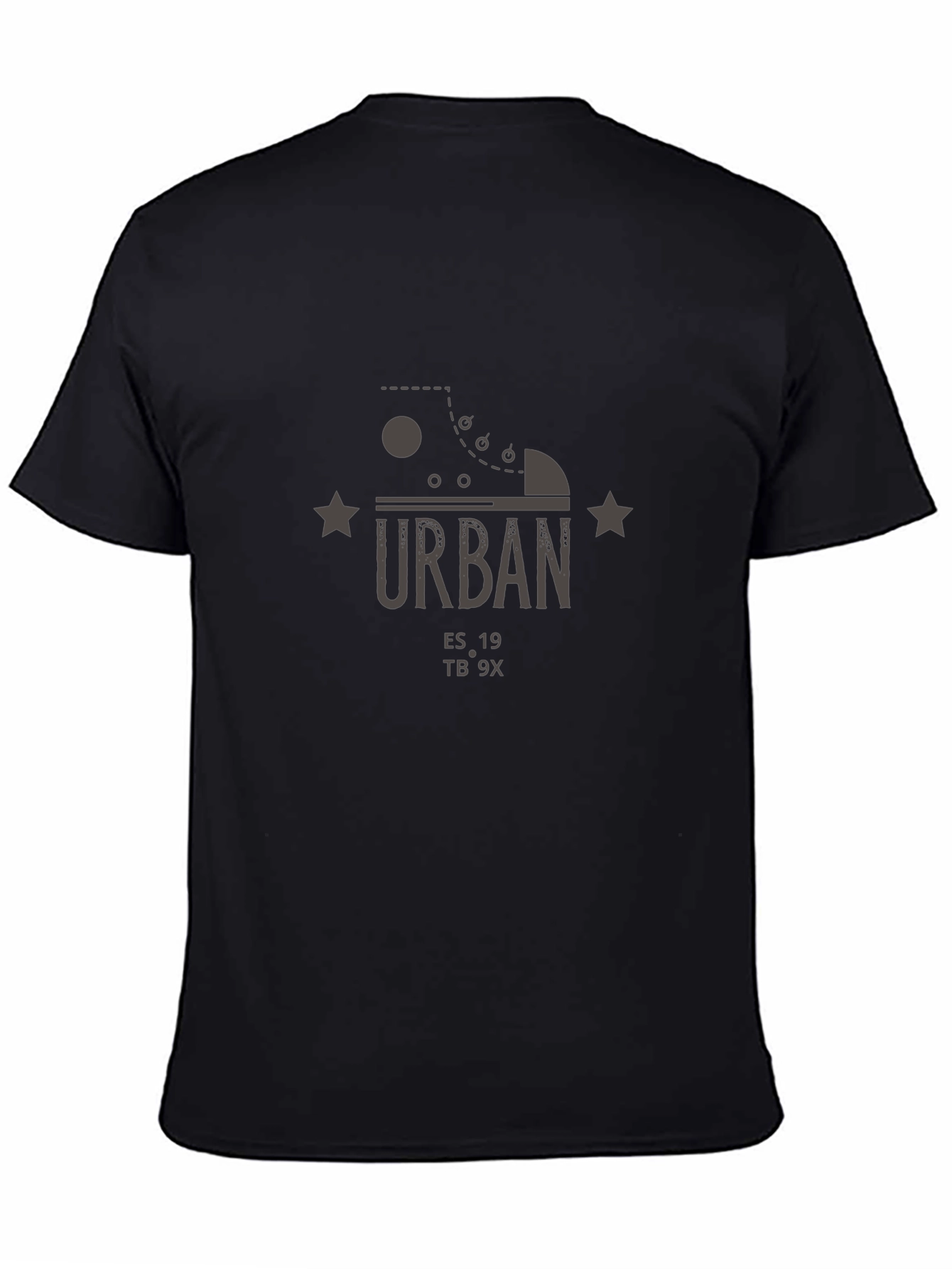 Urban Graphic Print Black T-Shirt