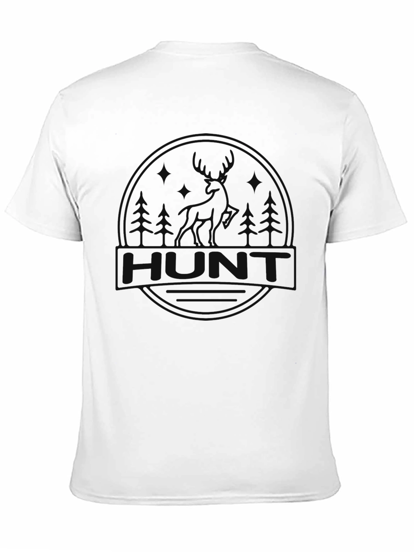 Mens Black Hunt Graphic T-Shirt