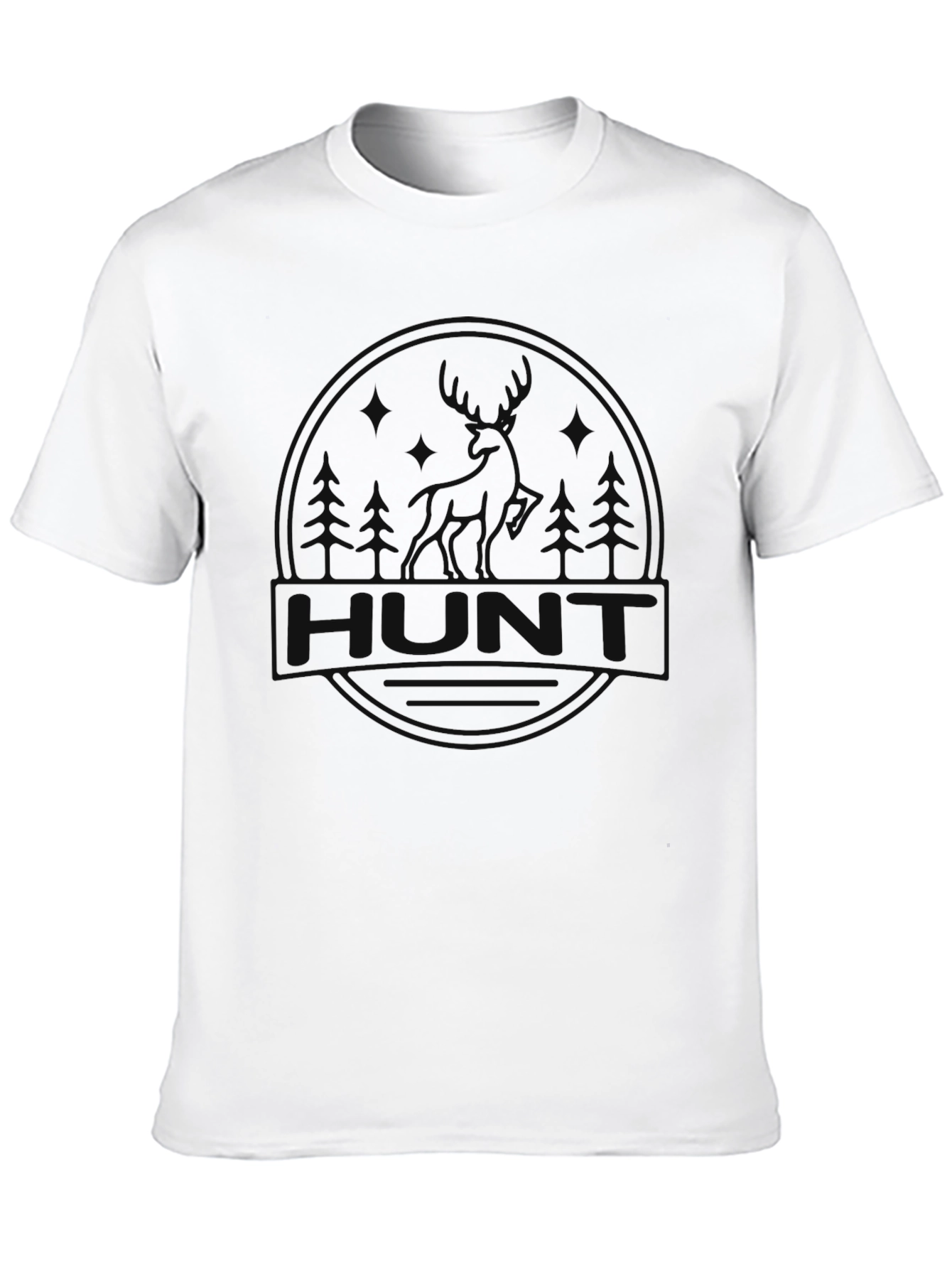 Mens Black Hunt Graphic T-Shirt