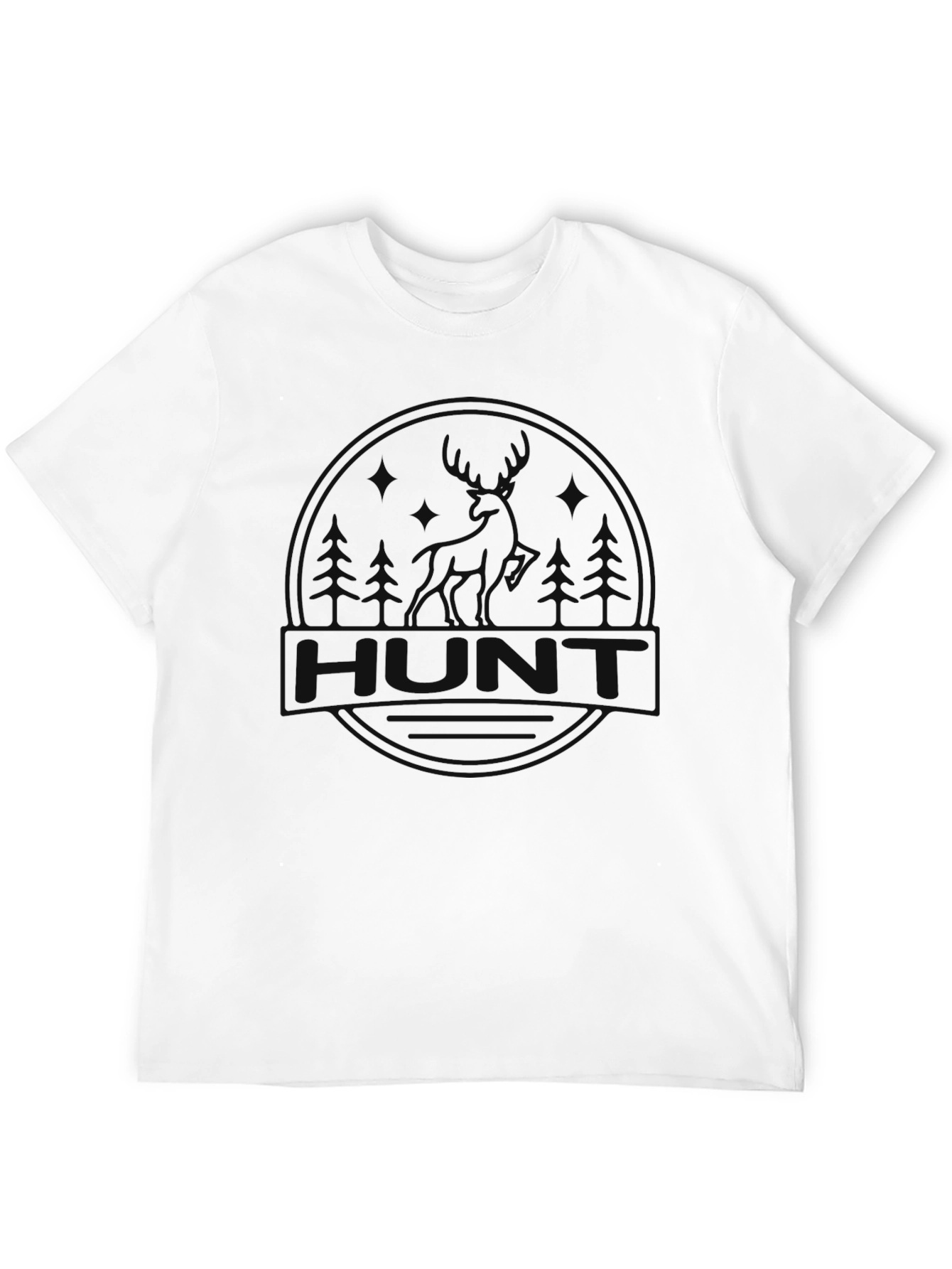 Mens Black Hunt Graphic T-Shirt