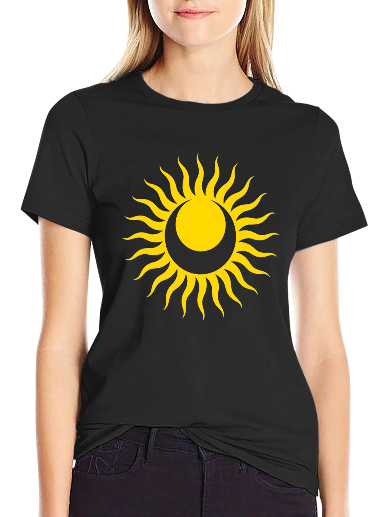 Sun and Moon Graphic Tee - Unisex Black T-Shirt