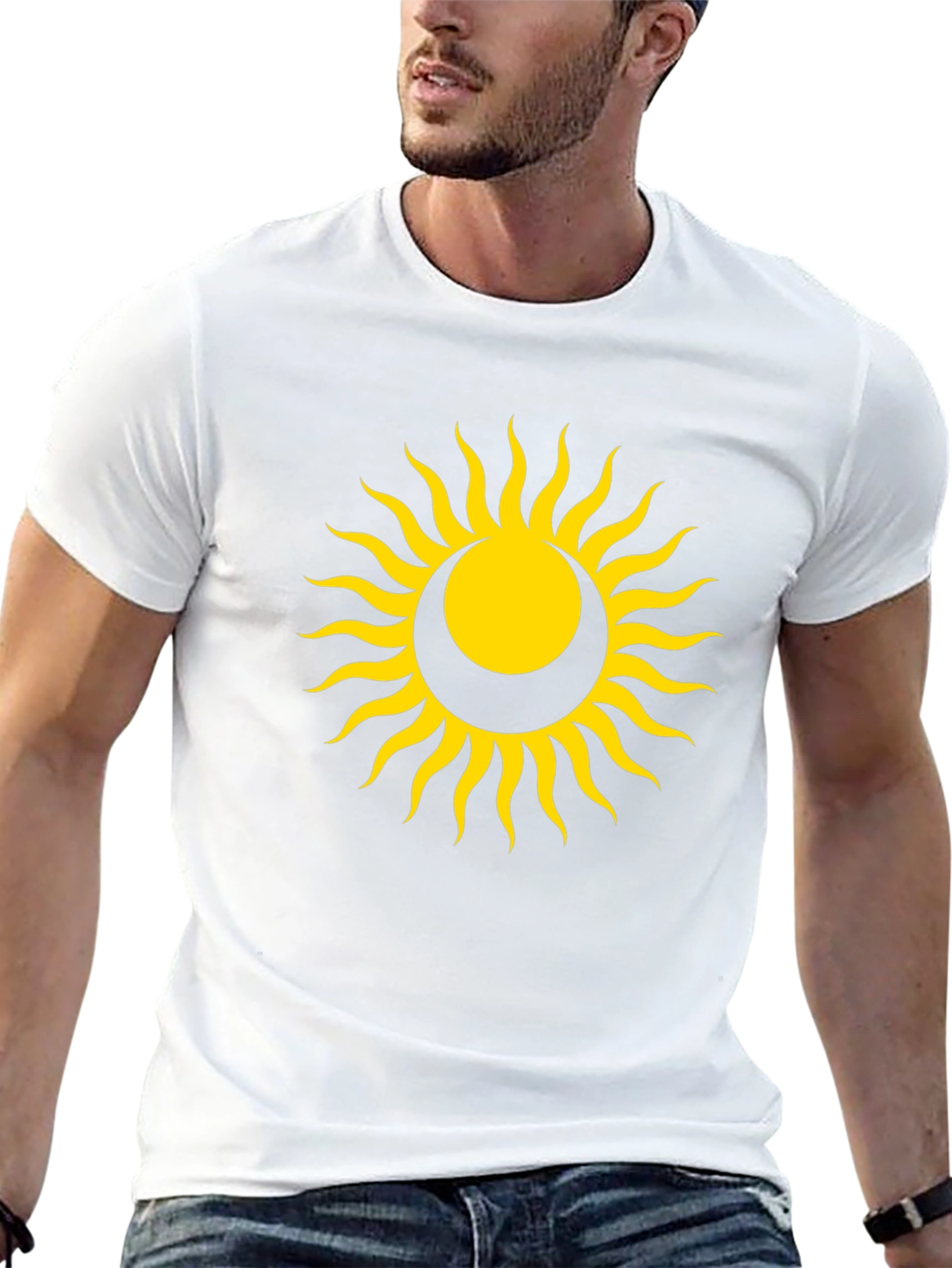 Sun and Moon Graphic Tee - Unisex Black T-Shirt