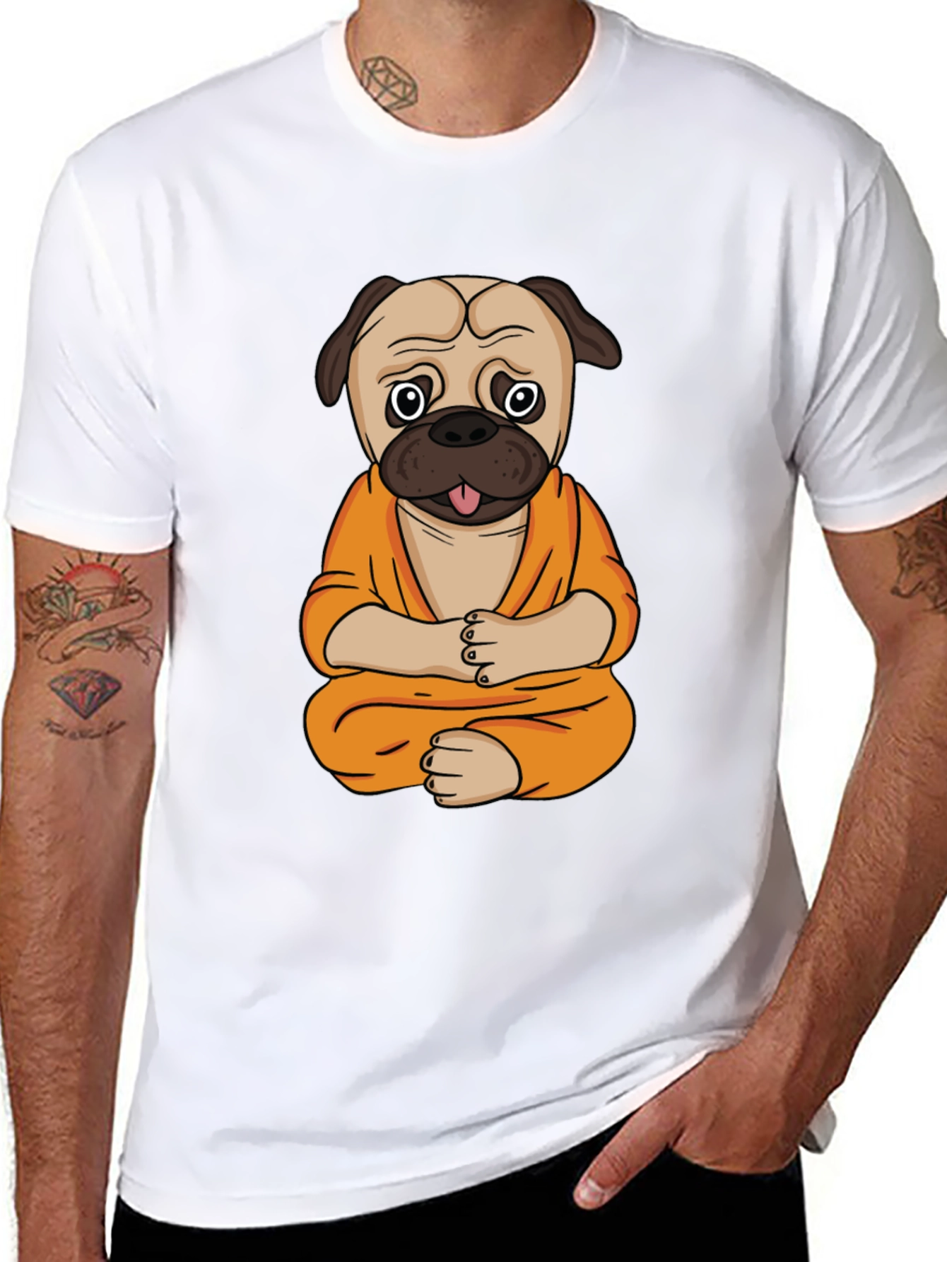 Zen Pug T-Shirt - Meditating Dog Design