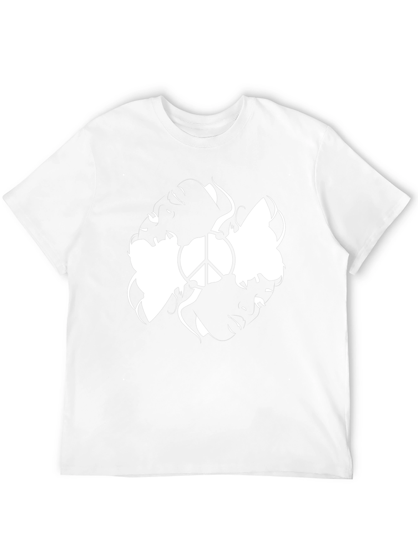 Peace Faces Graphic Tee - Stylish Black T-Shirt