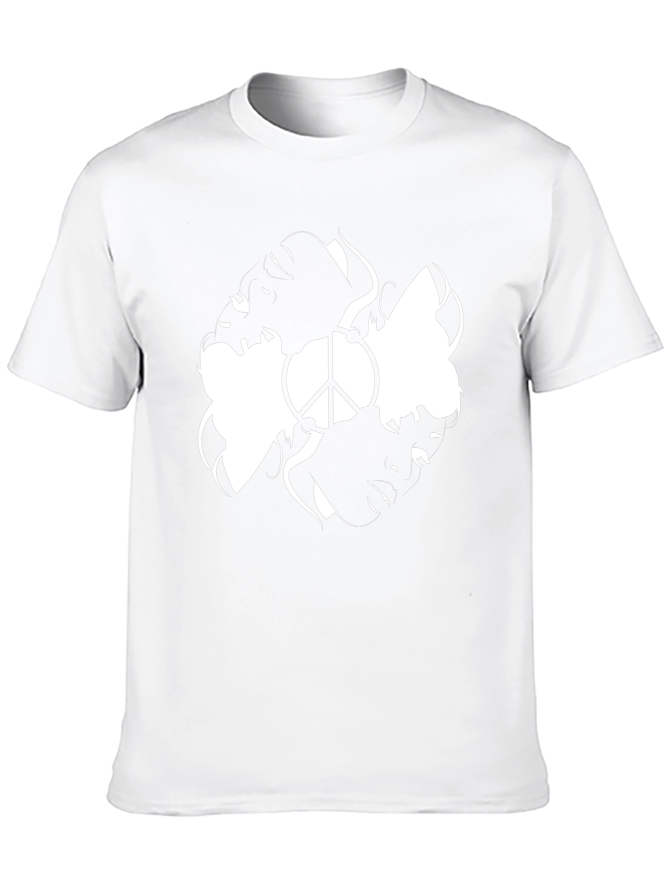 Peace Faces Graphic Tee - Stylish Black T-Shirt