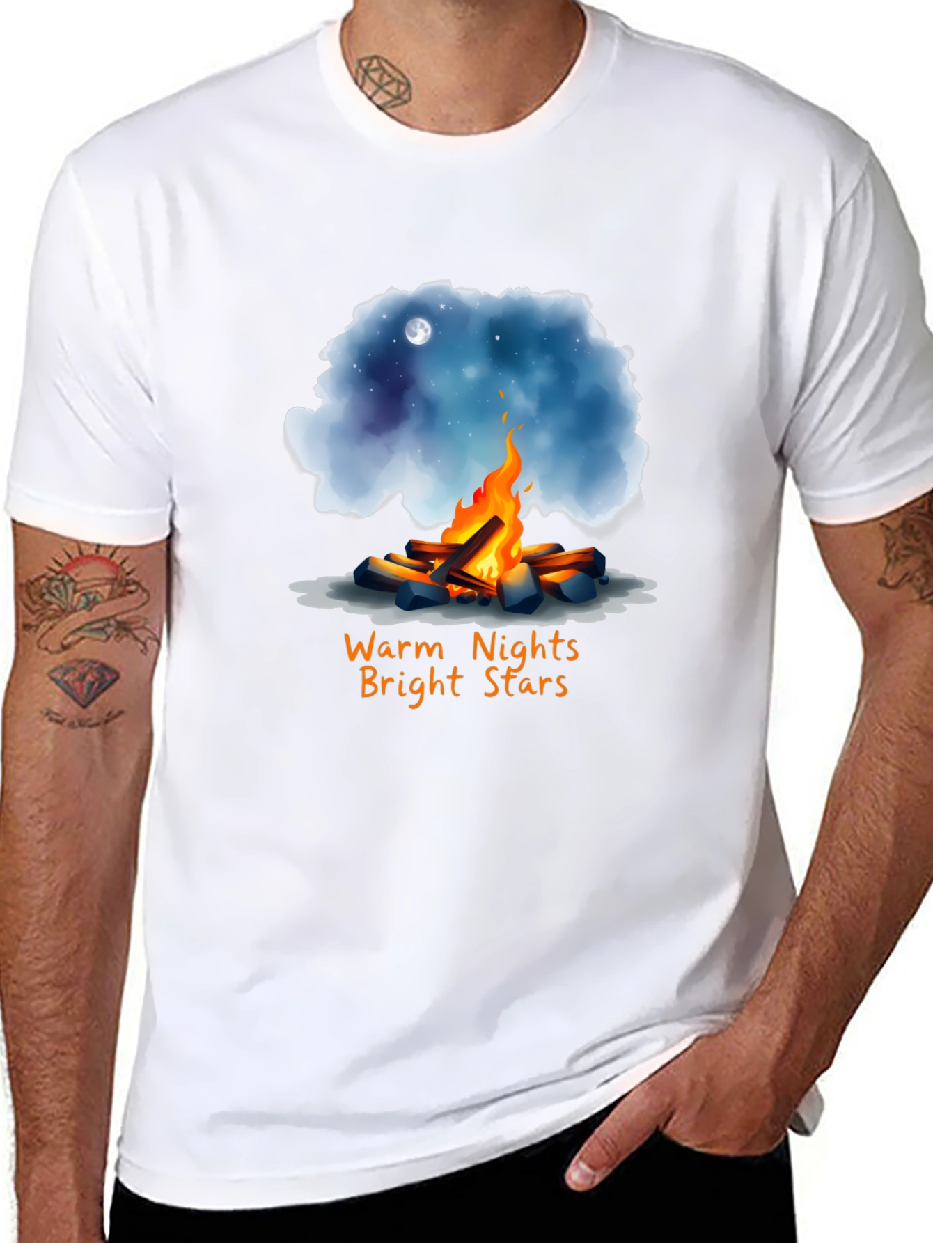 Warm Nights Bright Stars Graphic T-Shirt