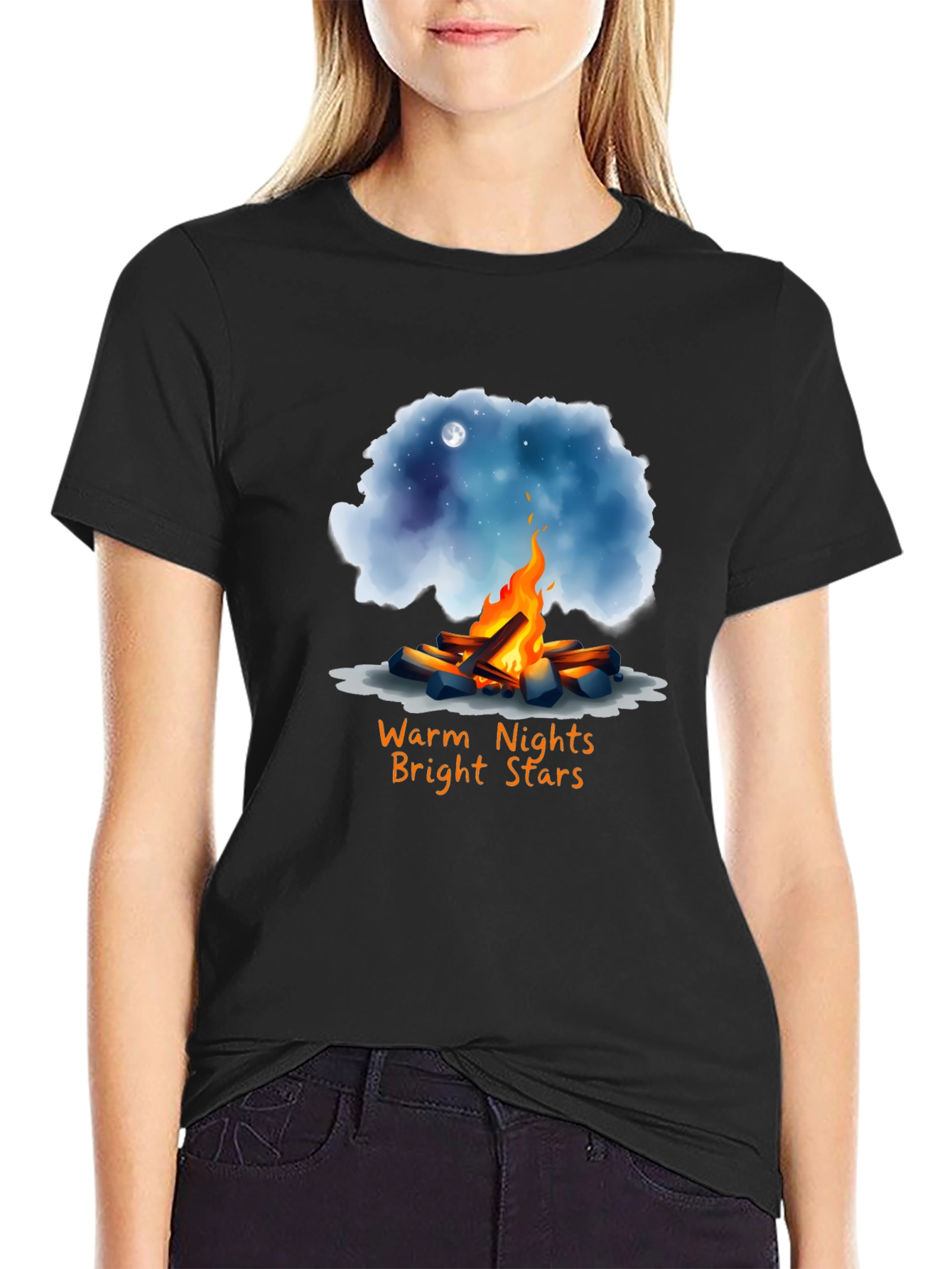Warm Nights Bright Stars Graphic T-Shirt