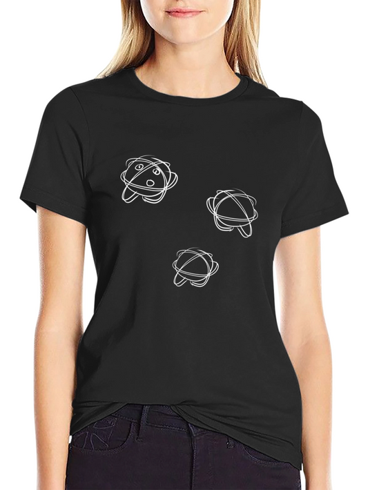 Abstract Graphic Print Black Crew Neck T-Shirt