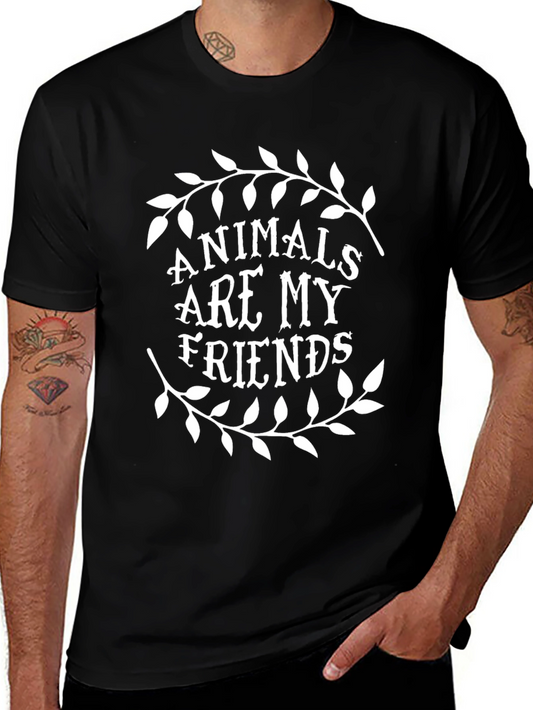 Animals Are My Friends Graphic Tee - Black