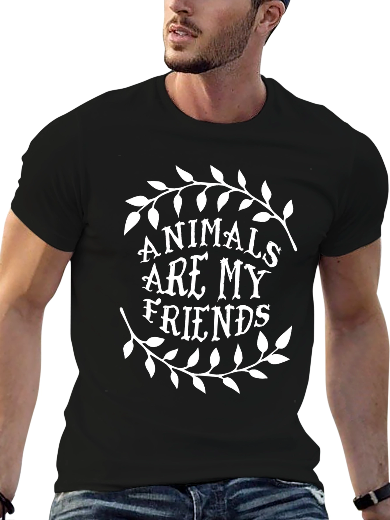 Animals Are My Friends Graphic Tee - Black