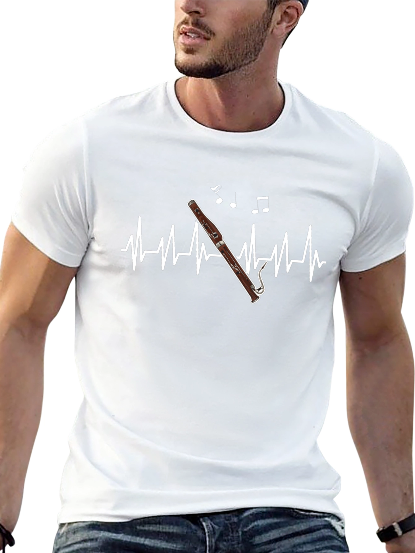 Bassoon Heartbeat T-Shirt - Music Lover Tee