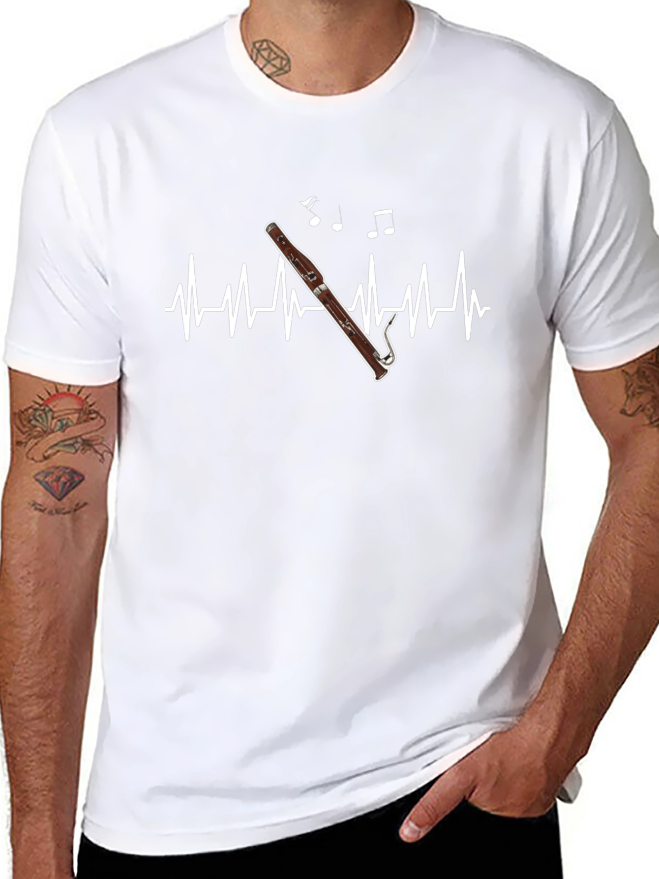 Bassoon Heartbeat T-Shirt - Music Lover Tee