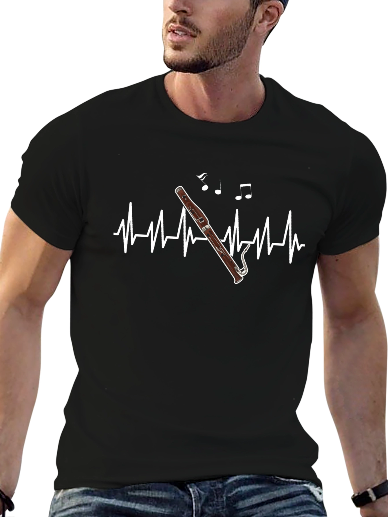 Bassoon Heartbeat T-Shirt - Music Lover Tee