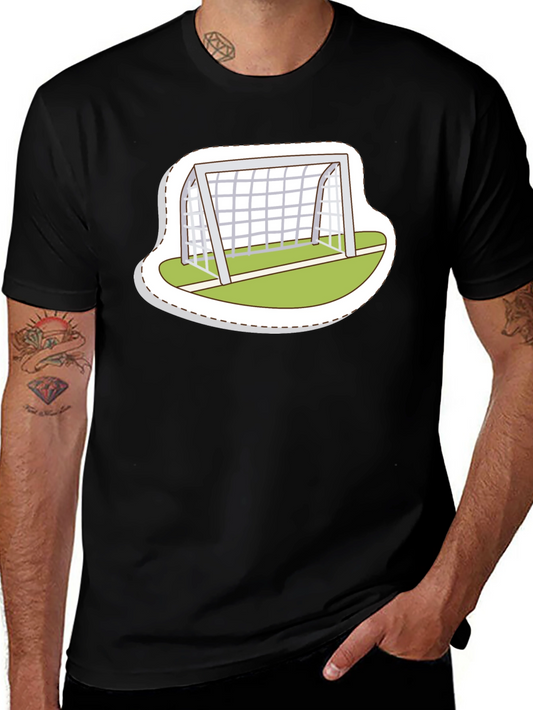 Soccer Goal Graphic Tee - Sporty Black T-Shirt