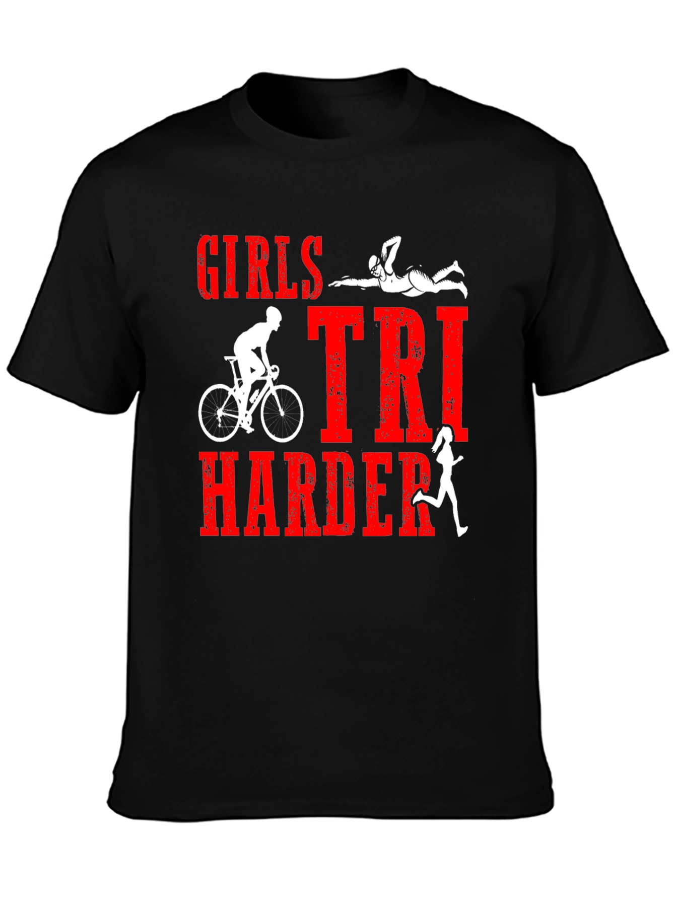 Girls Tri Harder Triathlon T-Shirt