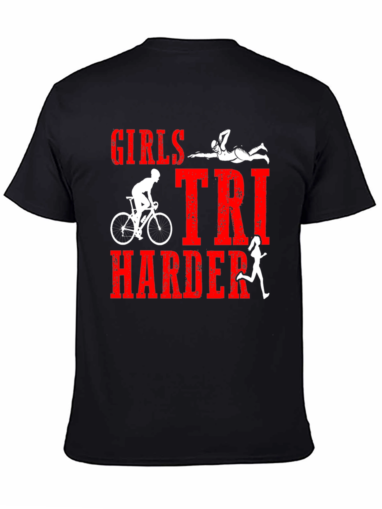 Girls Tri Harder Triathlon T-Shirt