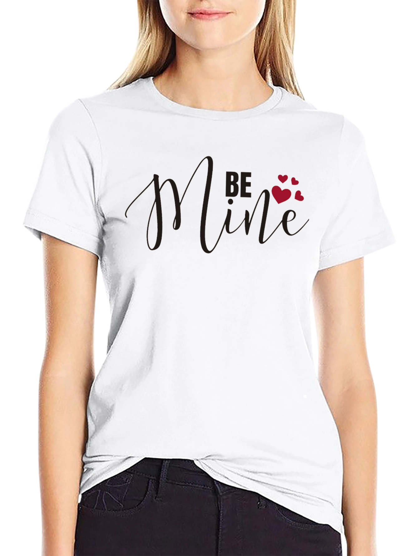 Be Mine Valentines Day Black T-Shirt