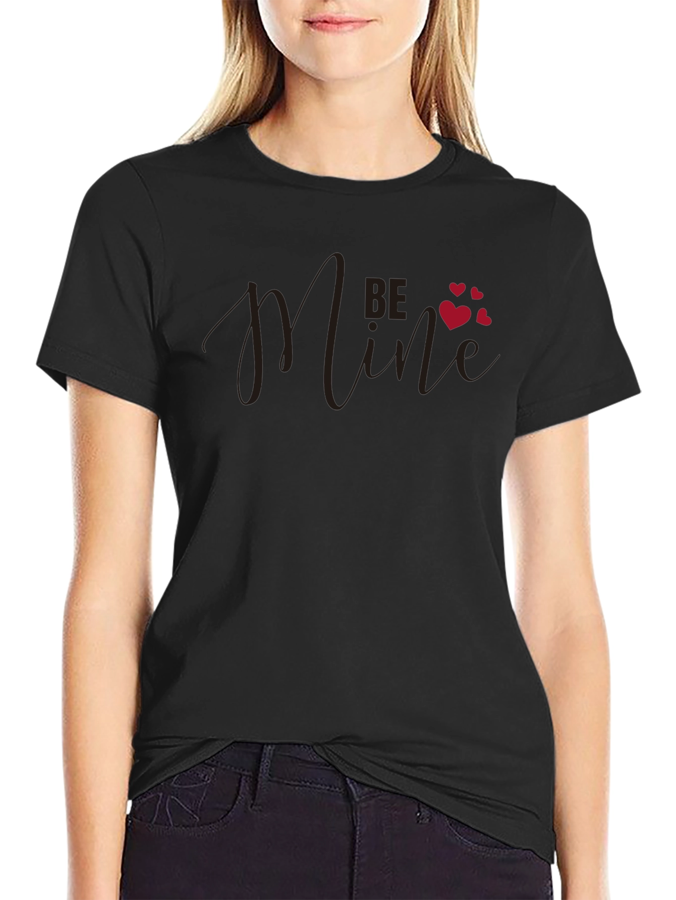 Be Mine Valentines Day Black T-Shirt