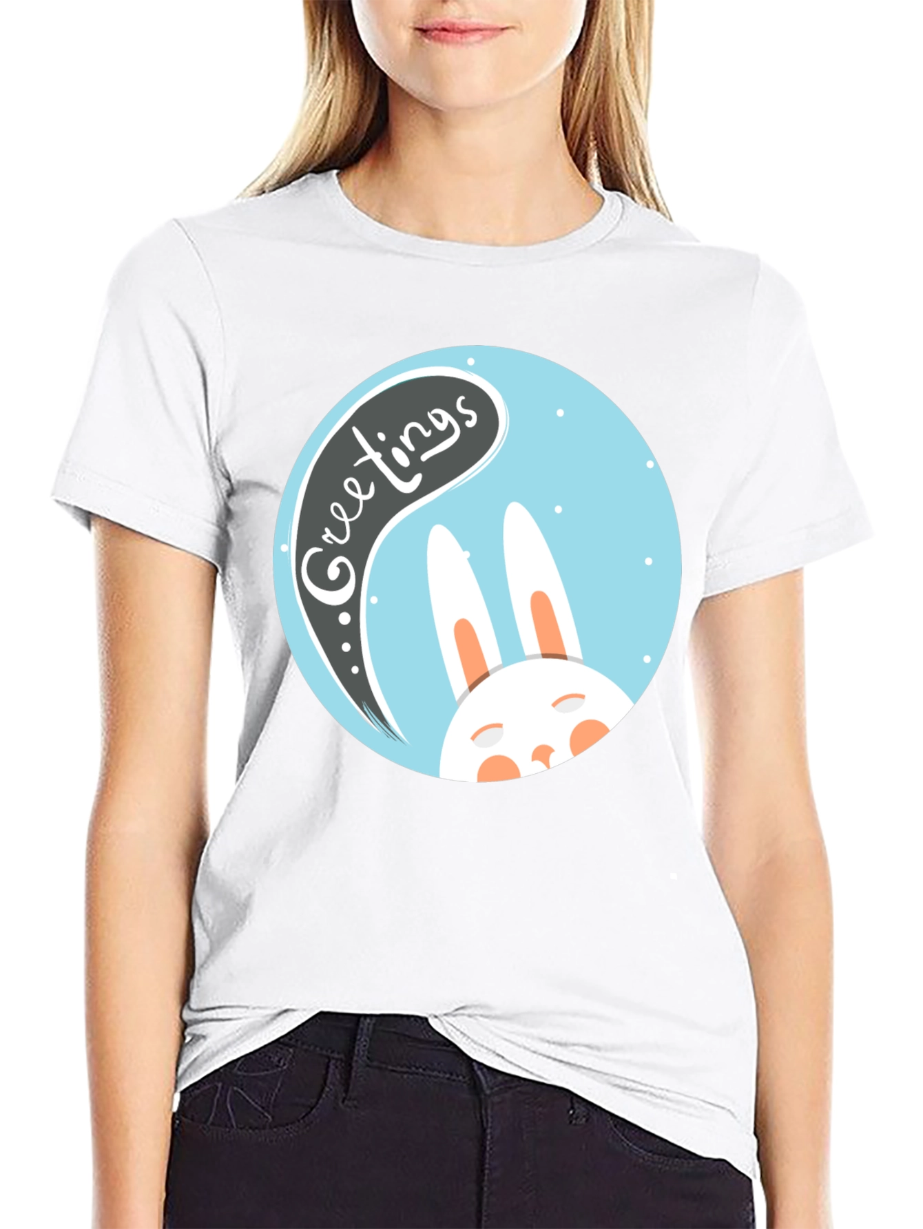 Greetings Bunny T-Shirt - Easter Holiday Apparel