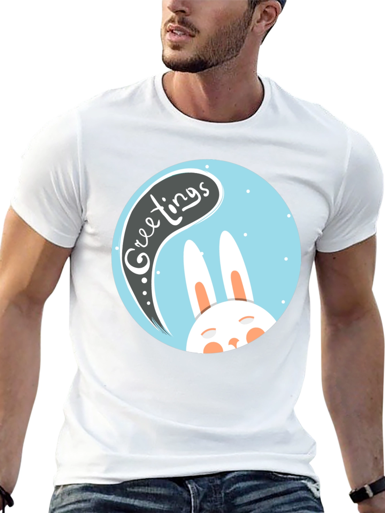 Greetings Bunny T-Shirt - Easter Holiday Apparel