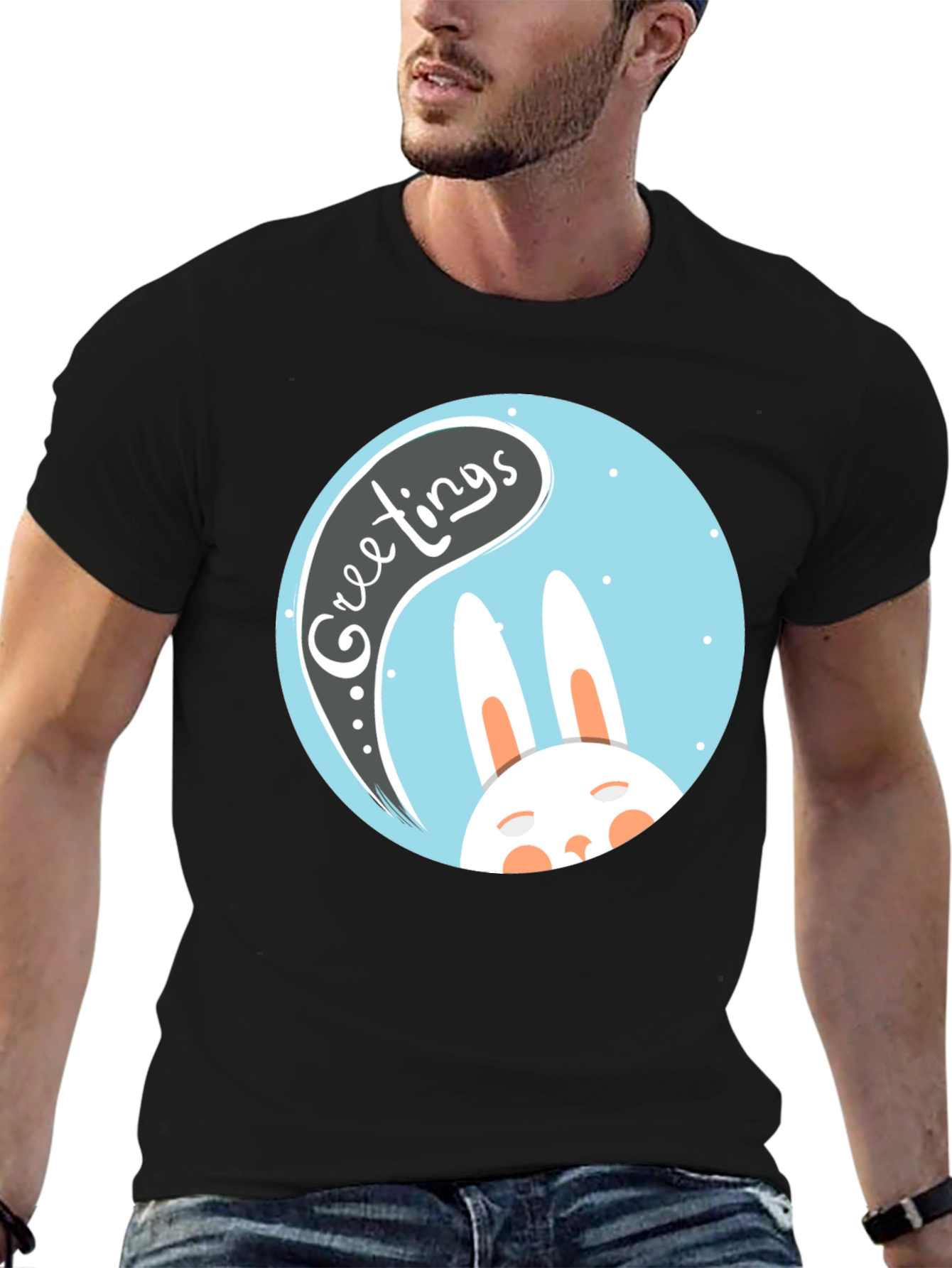 Greetings Bunny T-Shirt - Easter Holiday Apparel