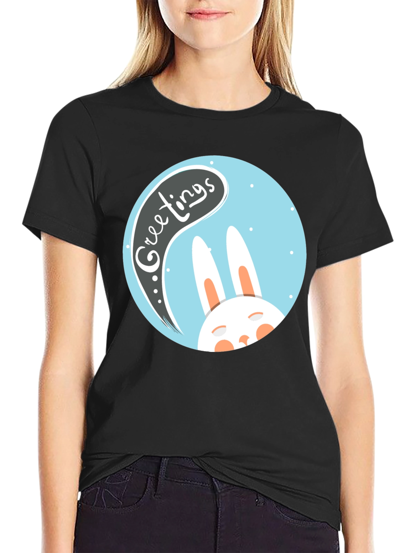 Greetings Bunny T-Shirt - Easter Holiday Apparel