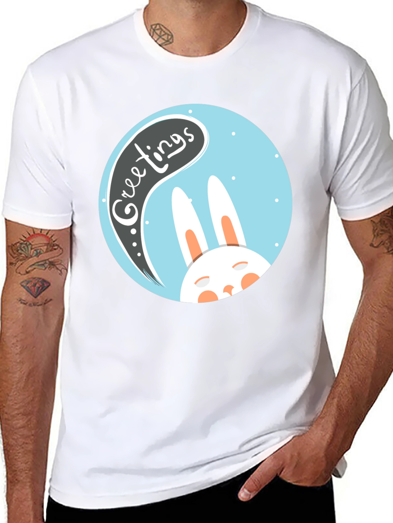 Greetings Bunny T-Shirt - Easter Holiday Apparel