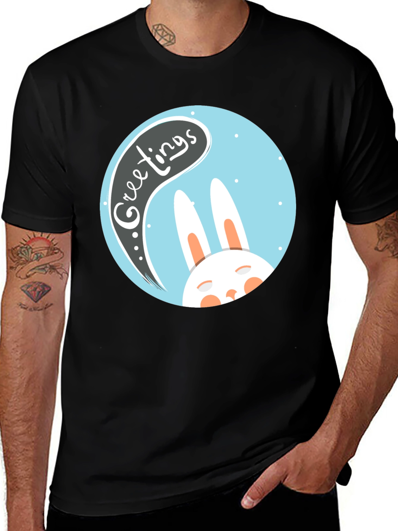 Greetings Bunny T-Shirt - Easter Holiday Apparel