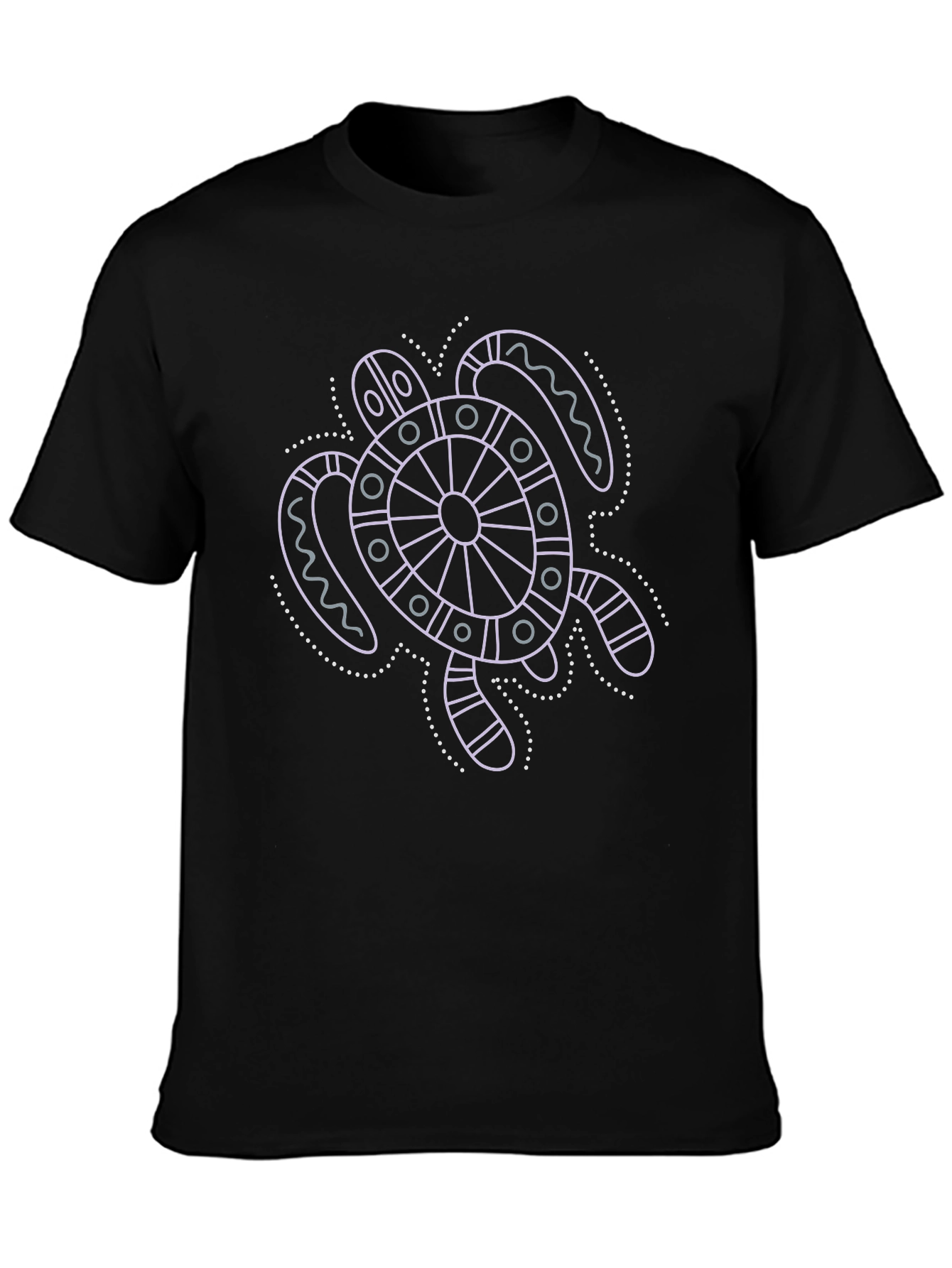 Turtle Graphic Tee - Black Cotton Casual Shirt