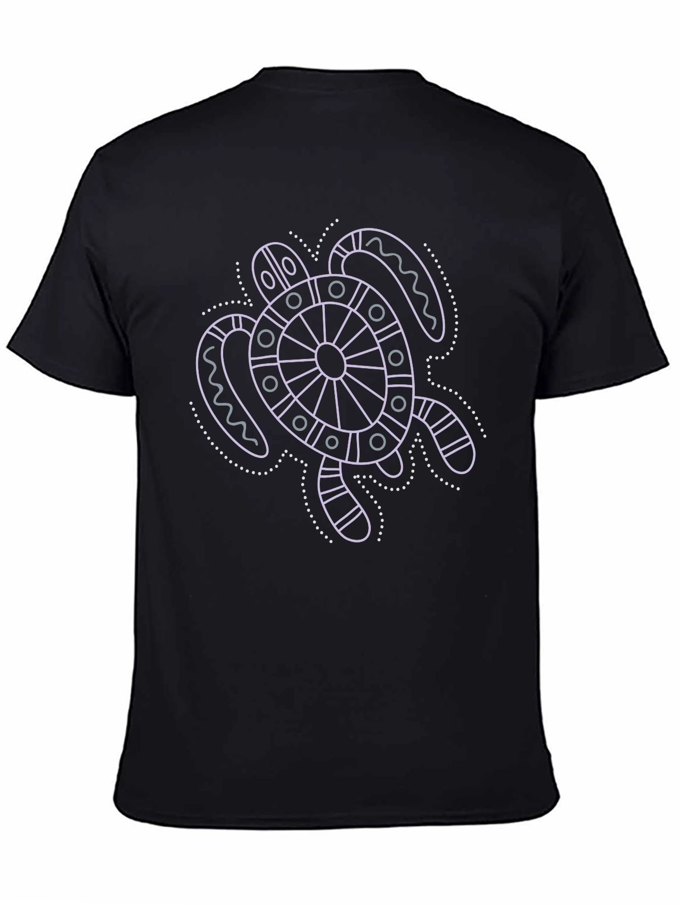 Turtle Graphic Tee - Black Cotton Casual Shirt