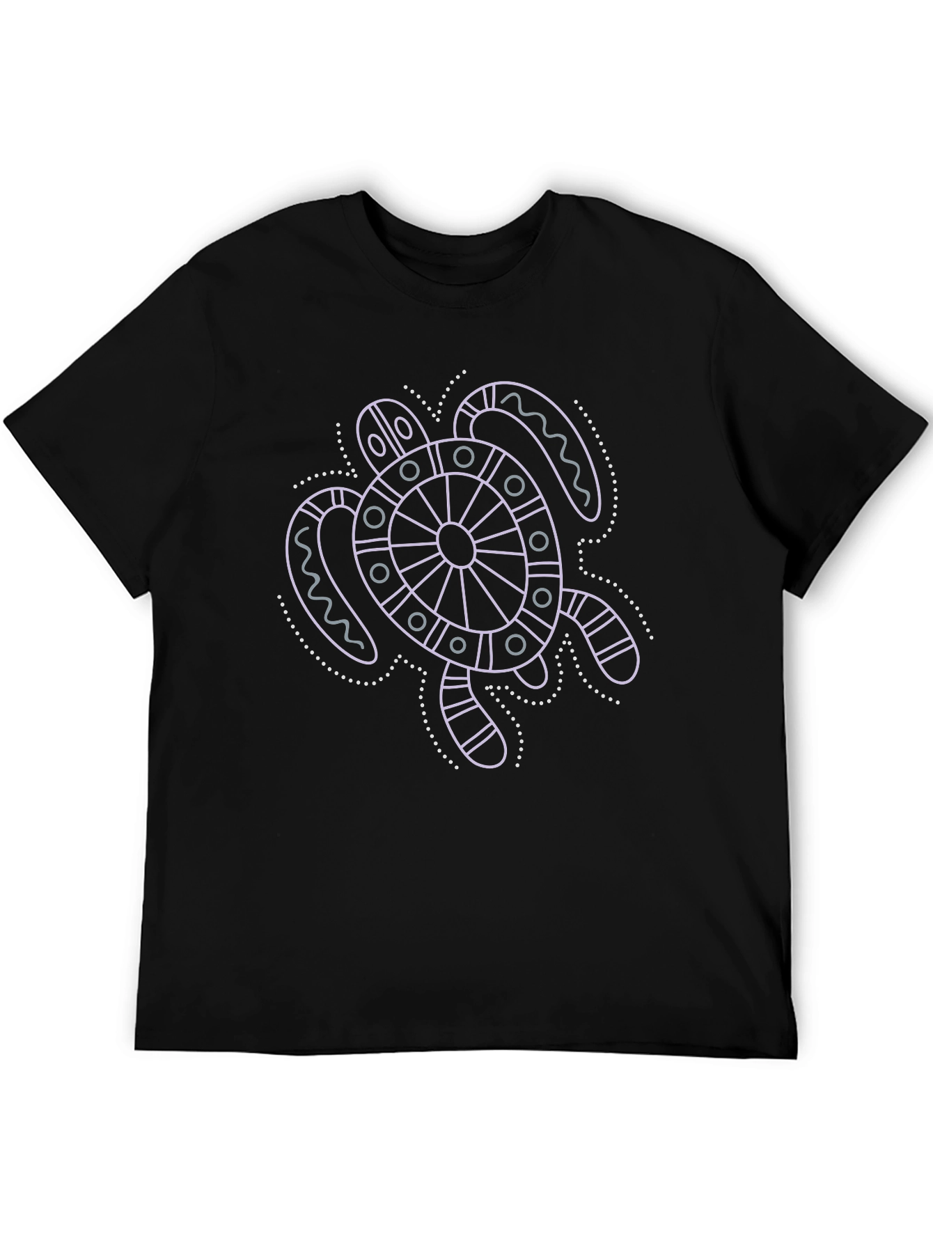 Turtle Graphic Tee - Black Cotton Casual Shirt