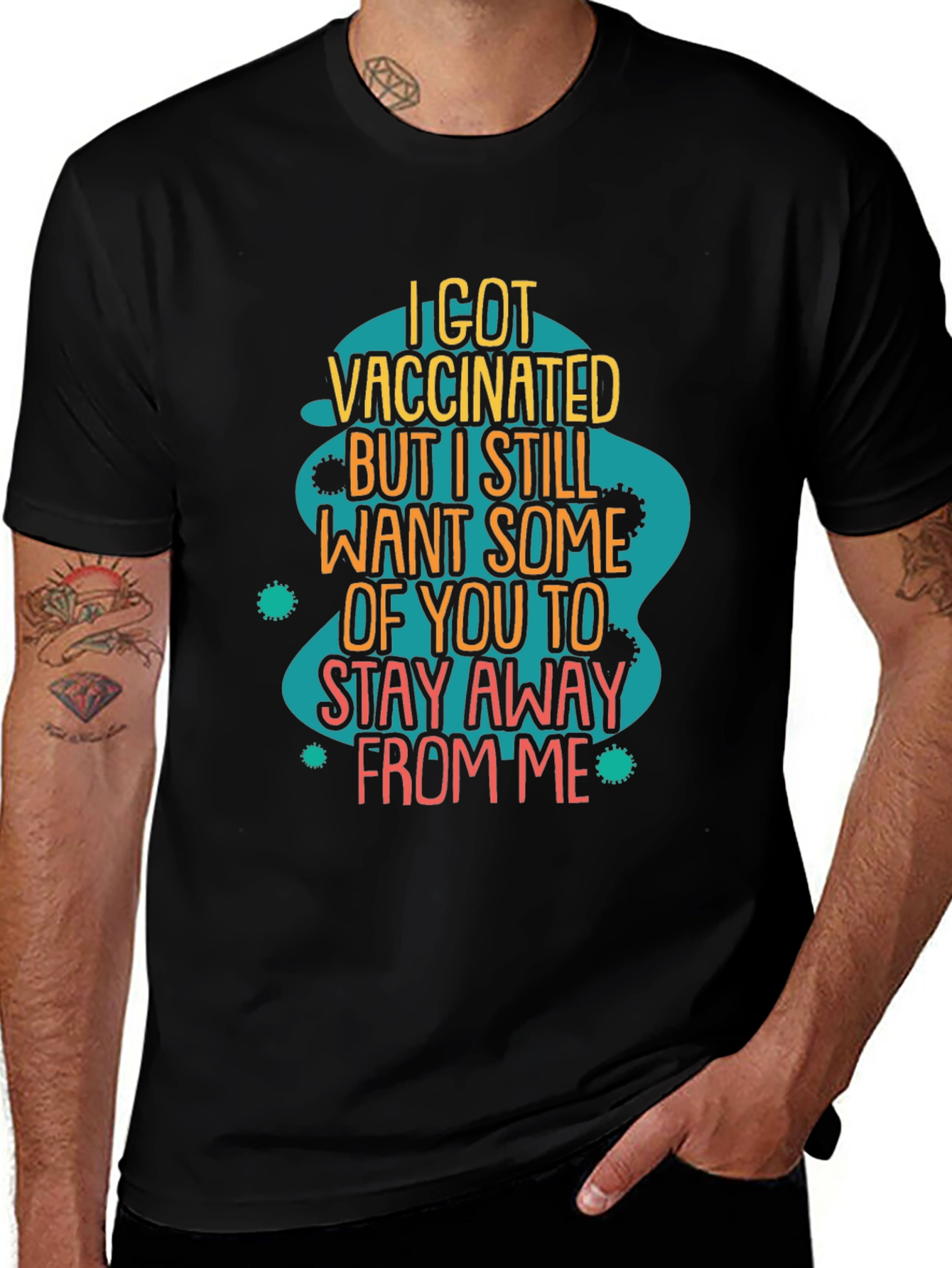 Vaccinated But Still Stay Away Funny T-Shirt