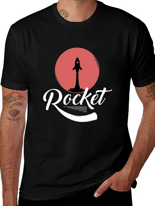 Rocket Graphic Tee - Mens Black Short Sleeve Shirt