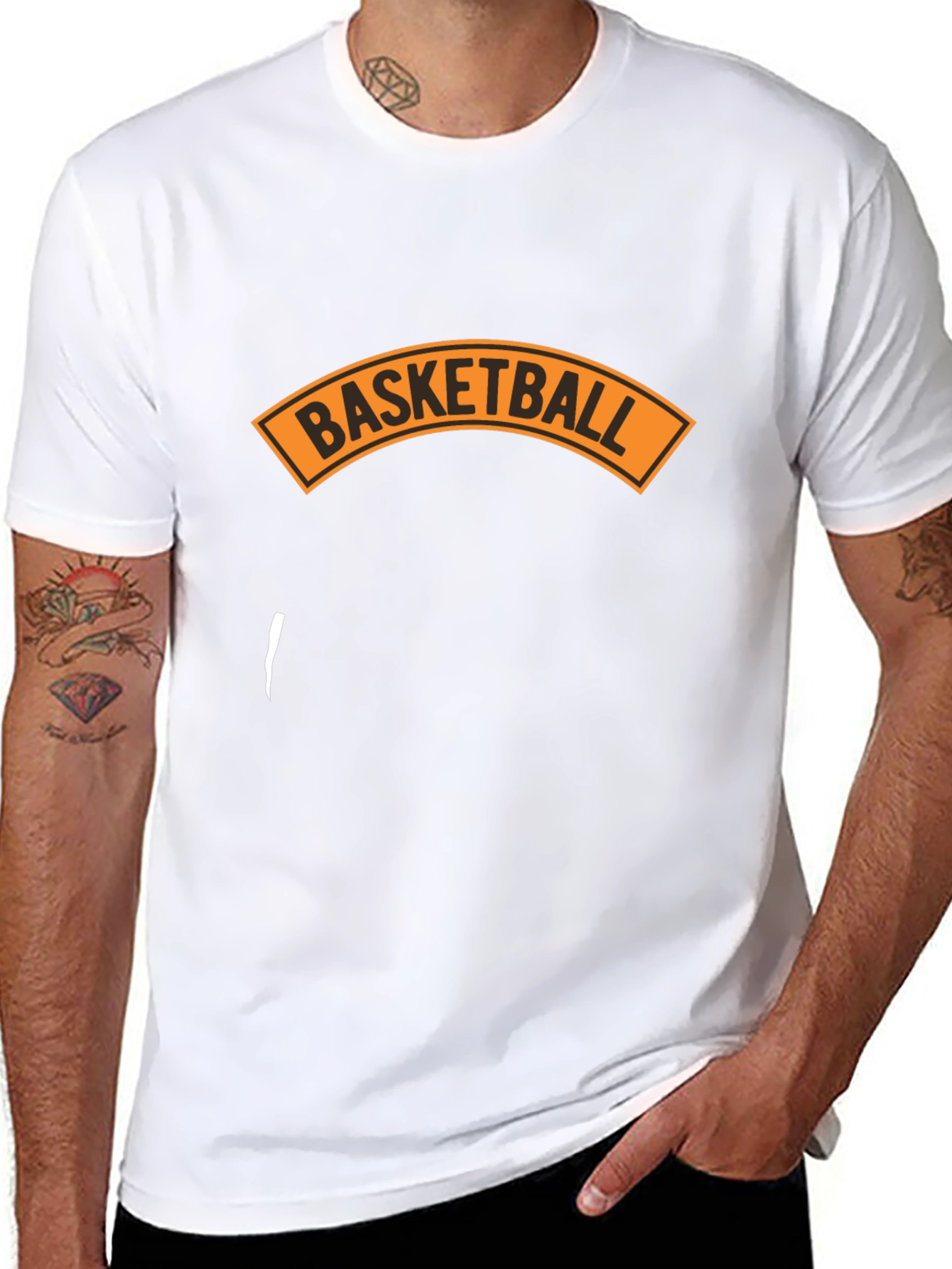 Basketball Graphic Tee - Black Cotton Blend