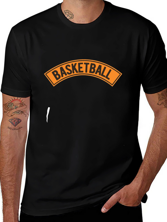 Basketball Graphic Tee - Black Cotton Blend