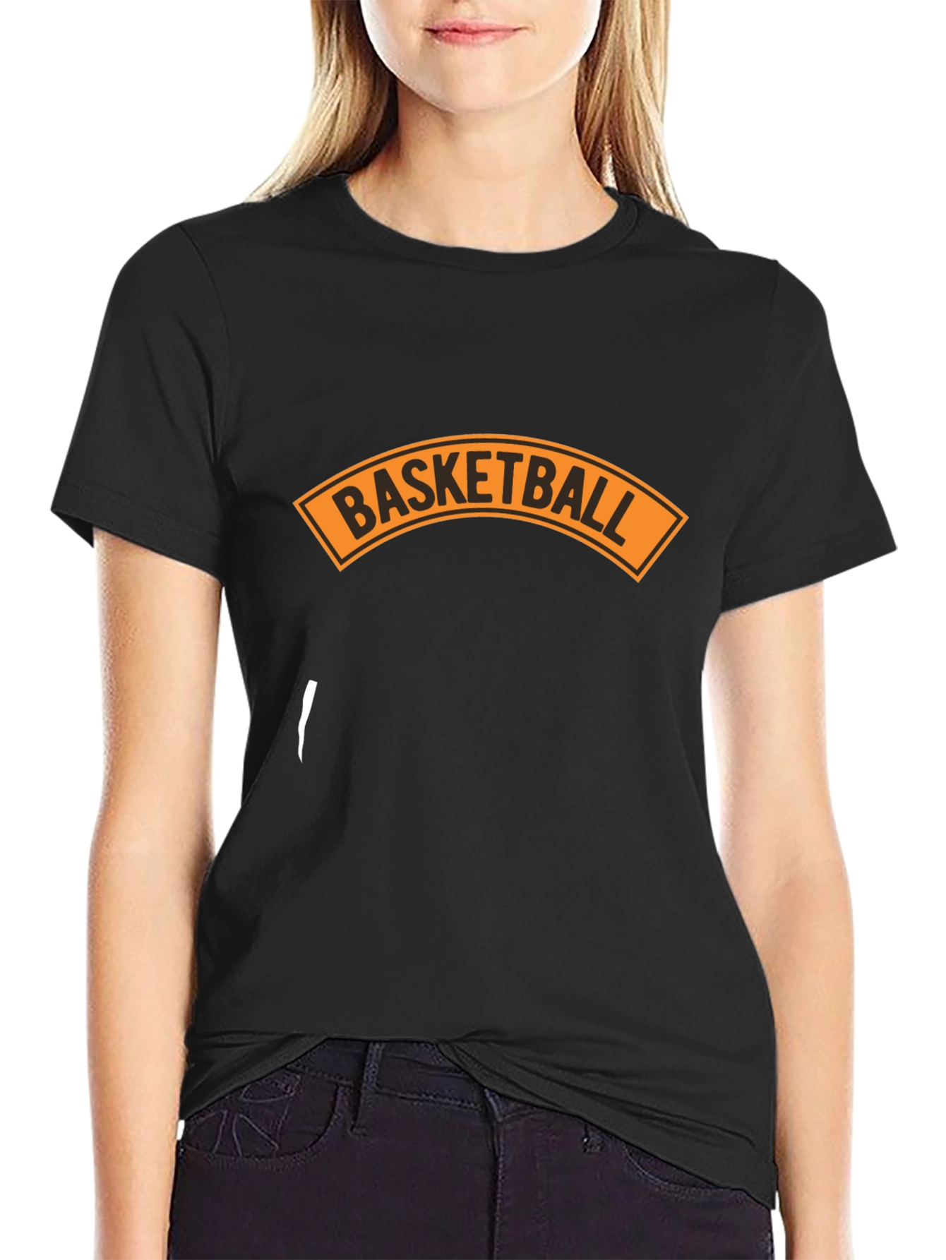 Basketball Graphic Tee - Black Cotton Blend