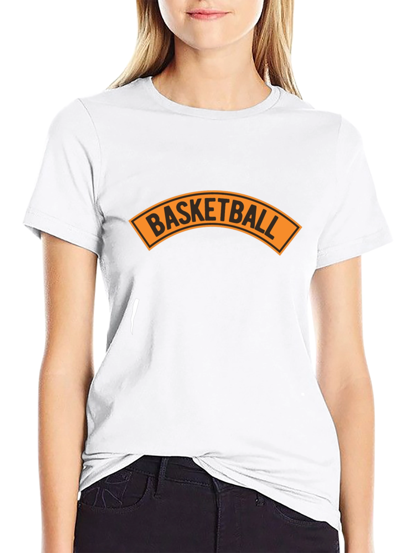 Basketball Graphic Tee - Black Cotton Blend
