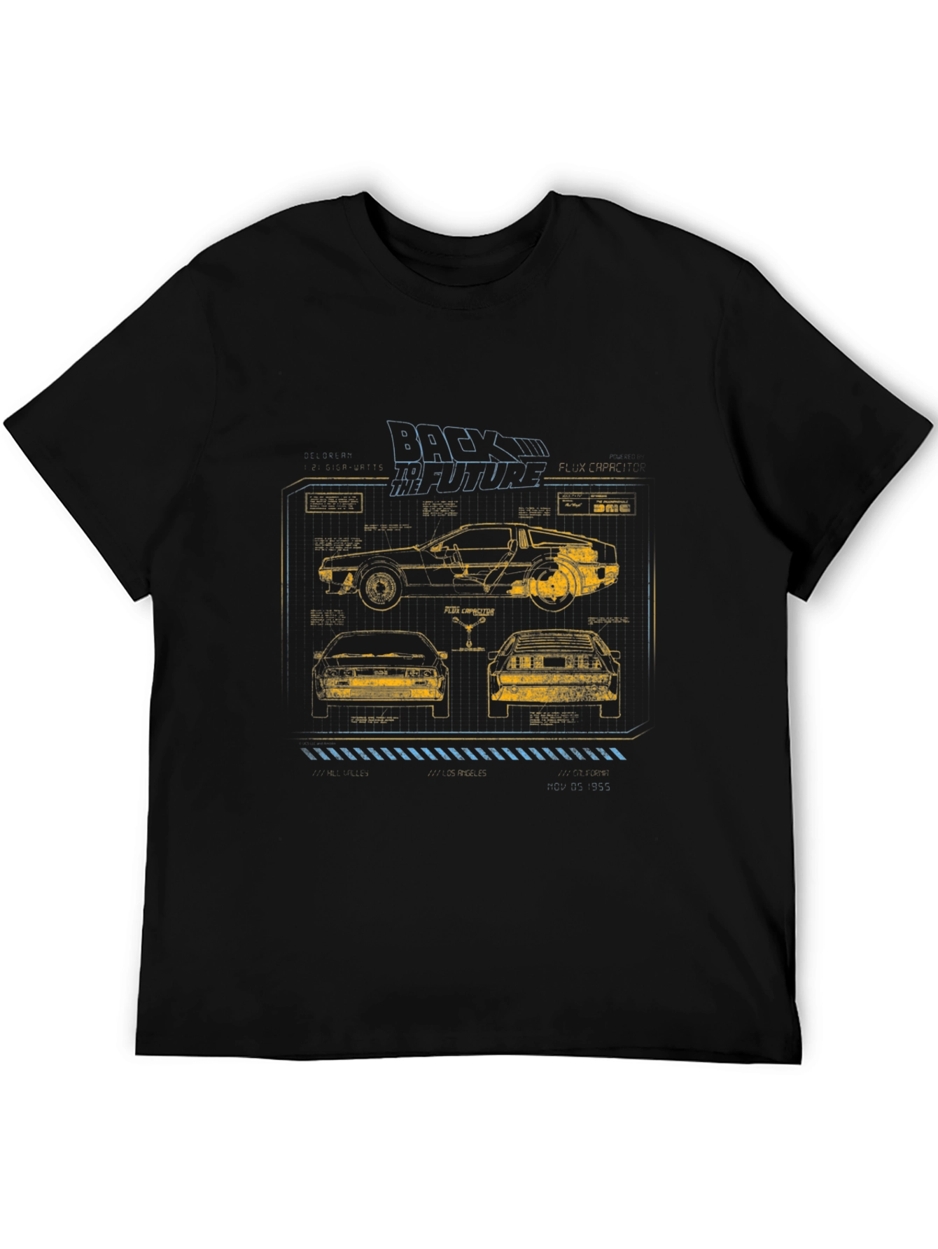 Back to the Future Blueprint Graphic T-Shirt