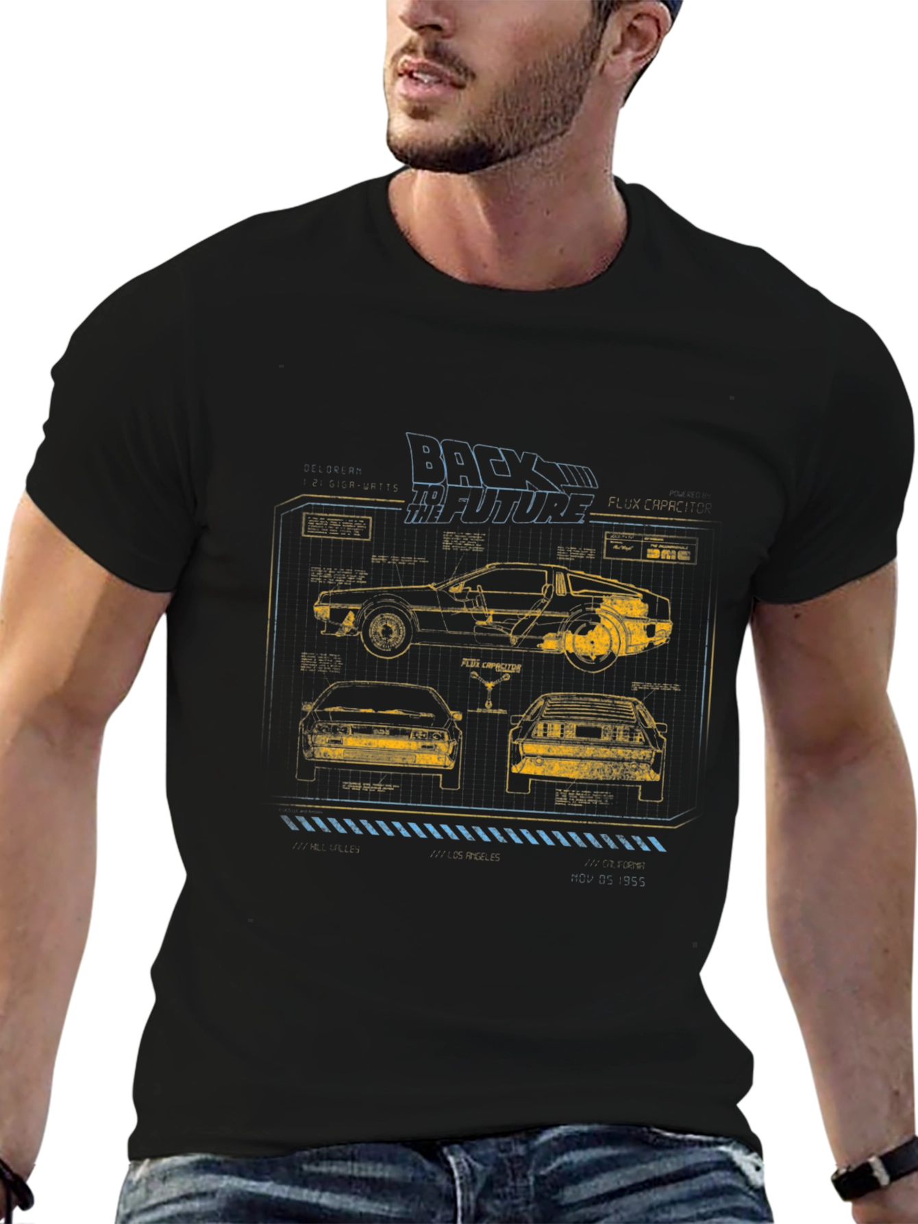 Back to the Future Blueprint Graphic T-Shirt