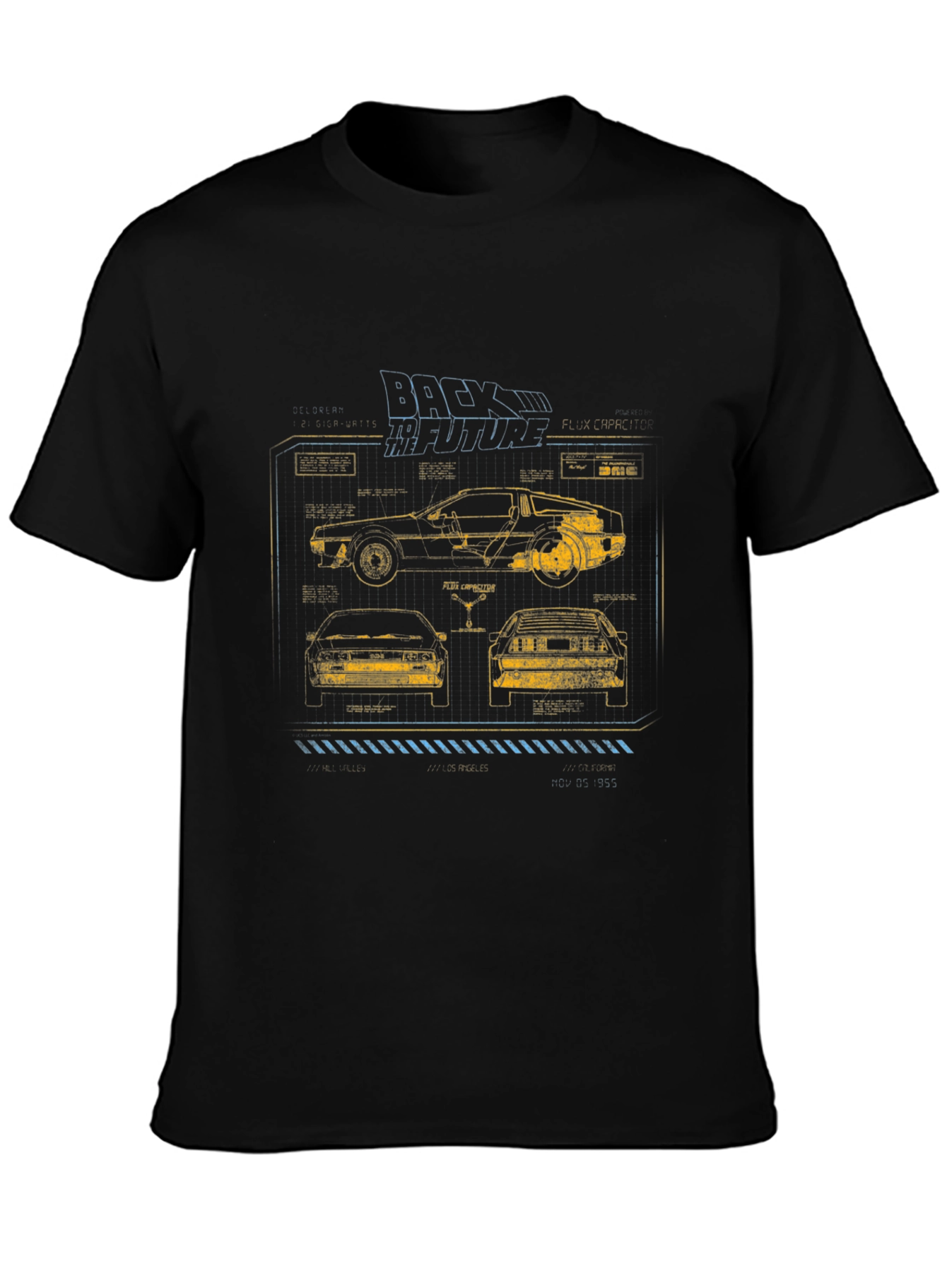 Back to the Future Blueprint Graphic T-Shirt