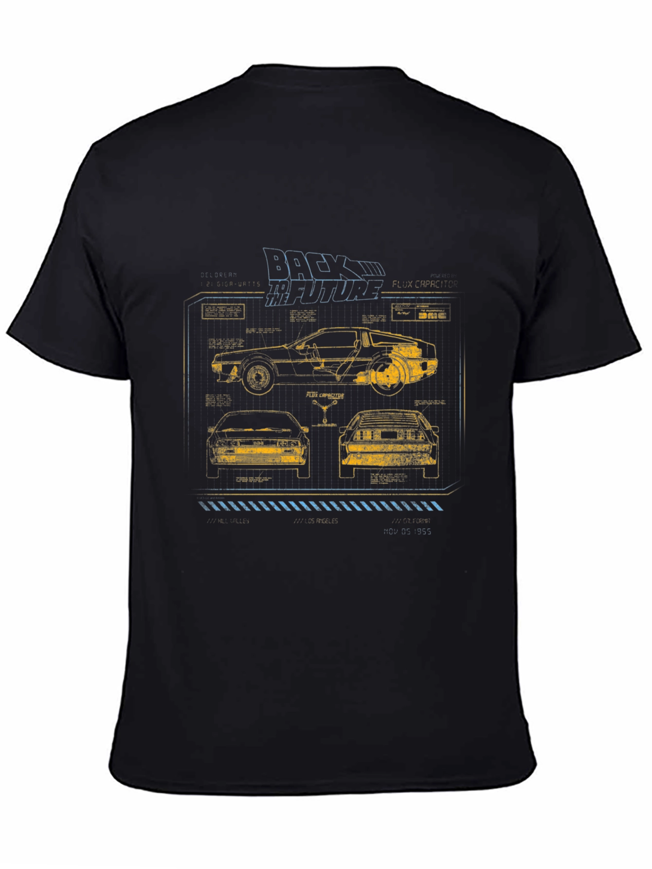 Back to the Future Blueprint Graphic T-Shirt