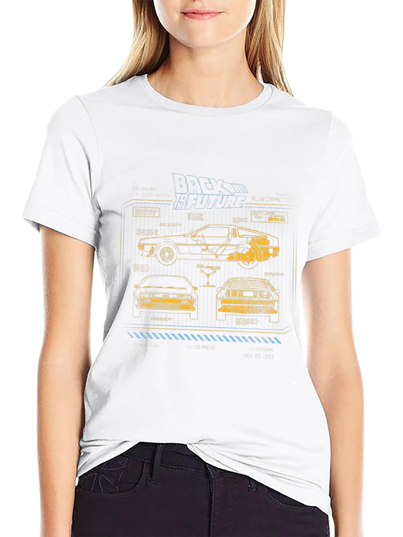 Back to the Future Blueprint Graphic T-Shirt