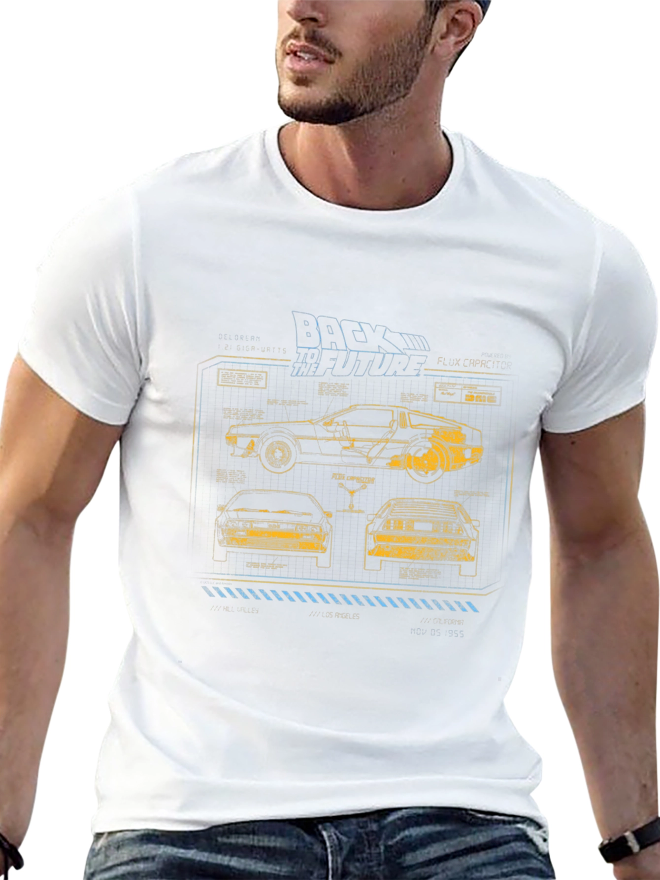 Back to the Future Blueprint Graphic T-Shirt