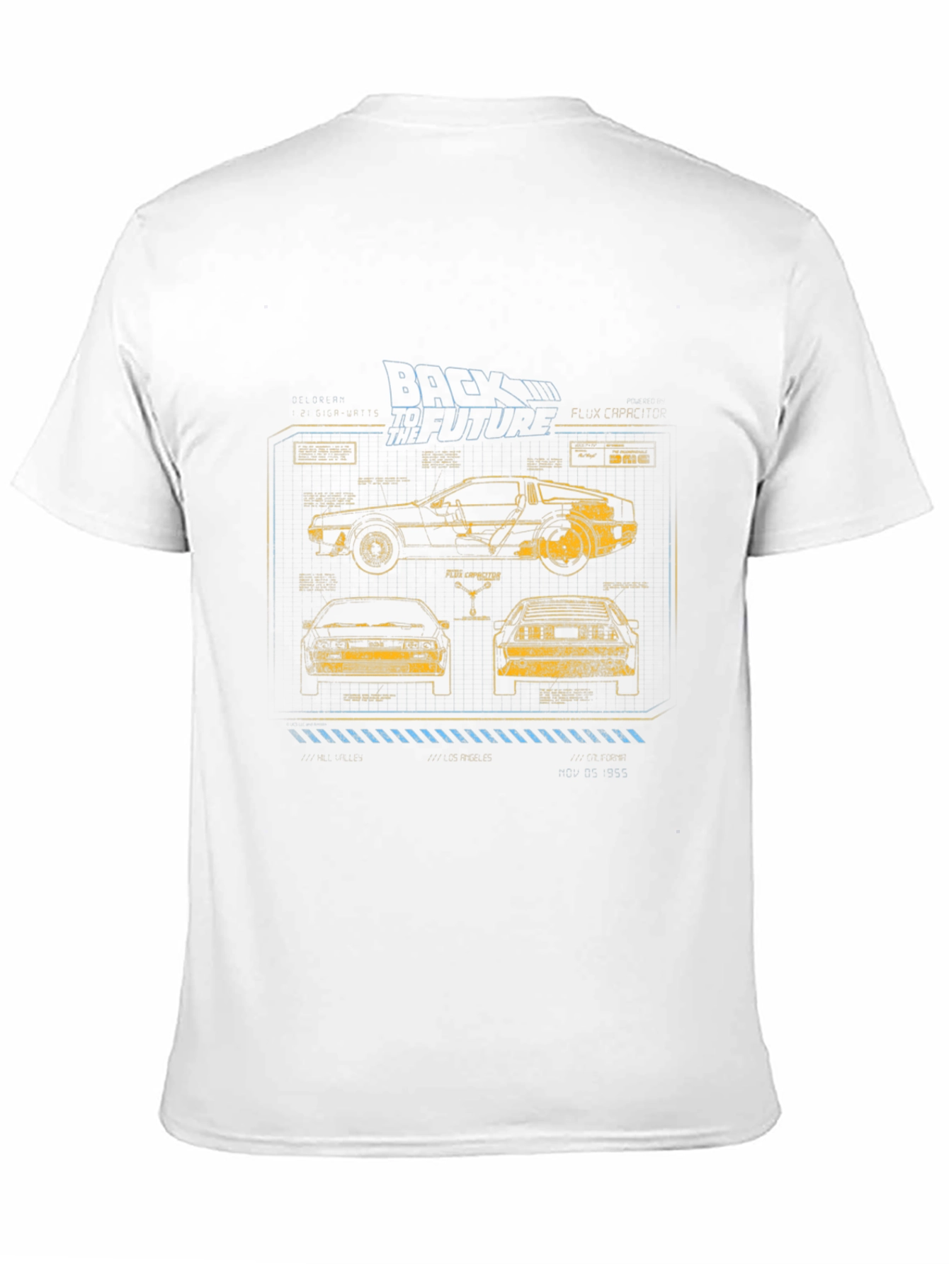 Back to the Future Blueprint Graphic T-Shirt