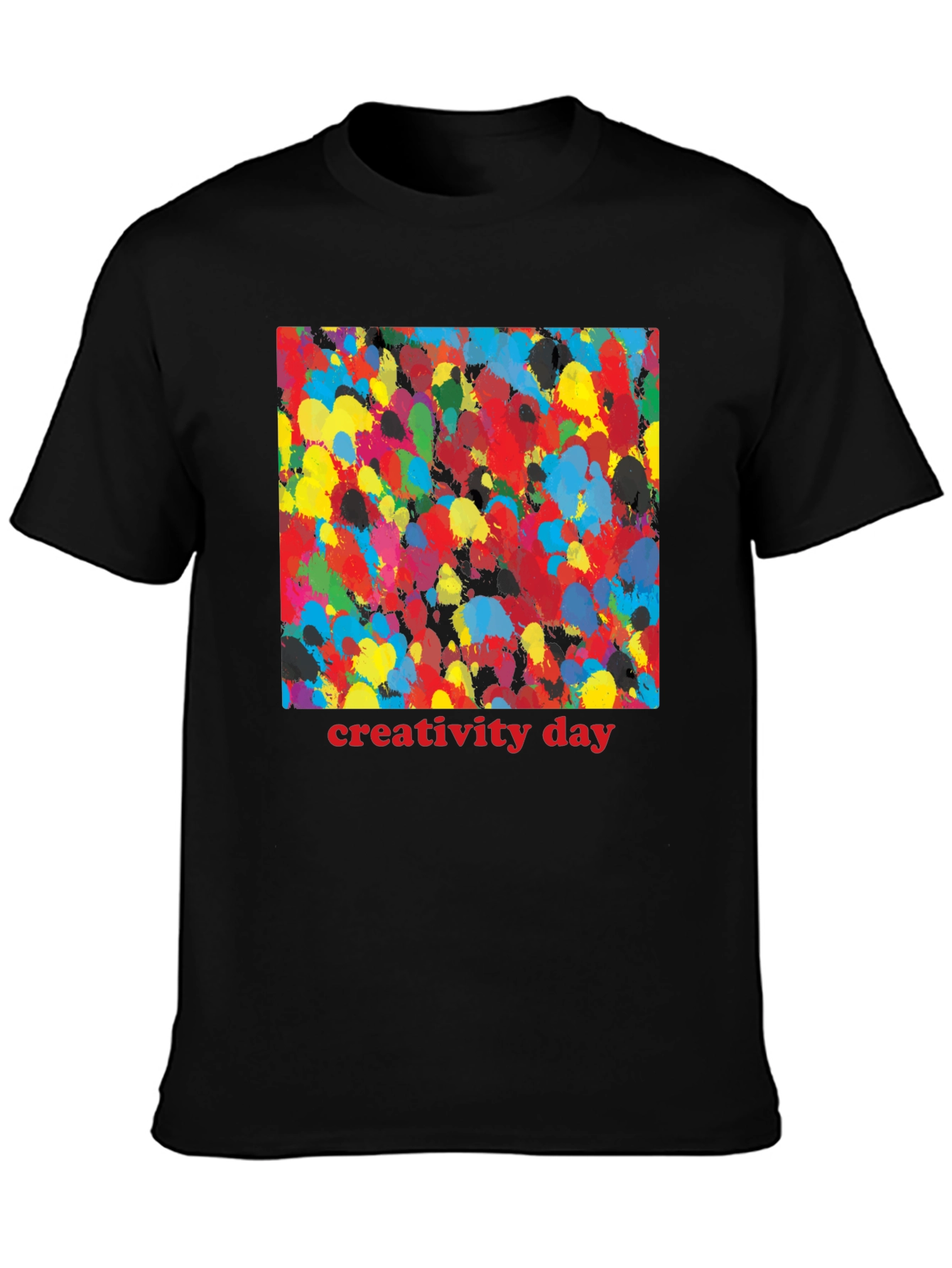 Creativity Day Splatter Art Black T-Shirt