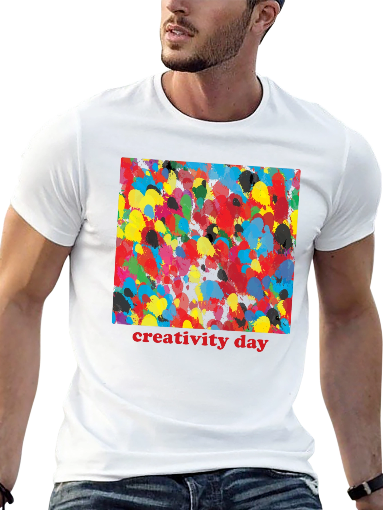 Creativity Day Splatter Art Black T-Shirt