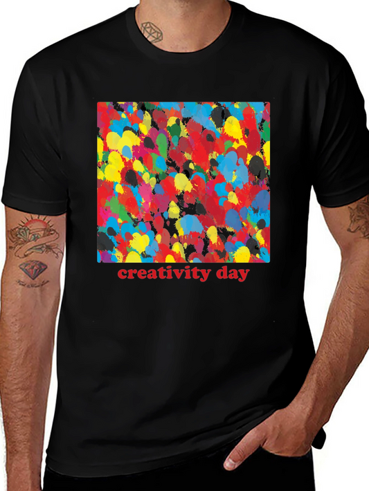 Creativity Day Splatter Art Black T-Shirt