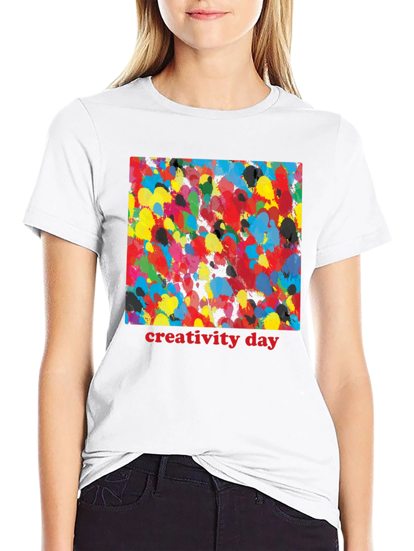 Creativity Day Splatter Art Black T-Shirt