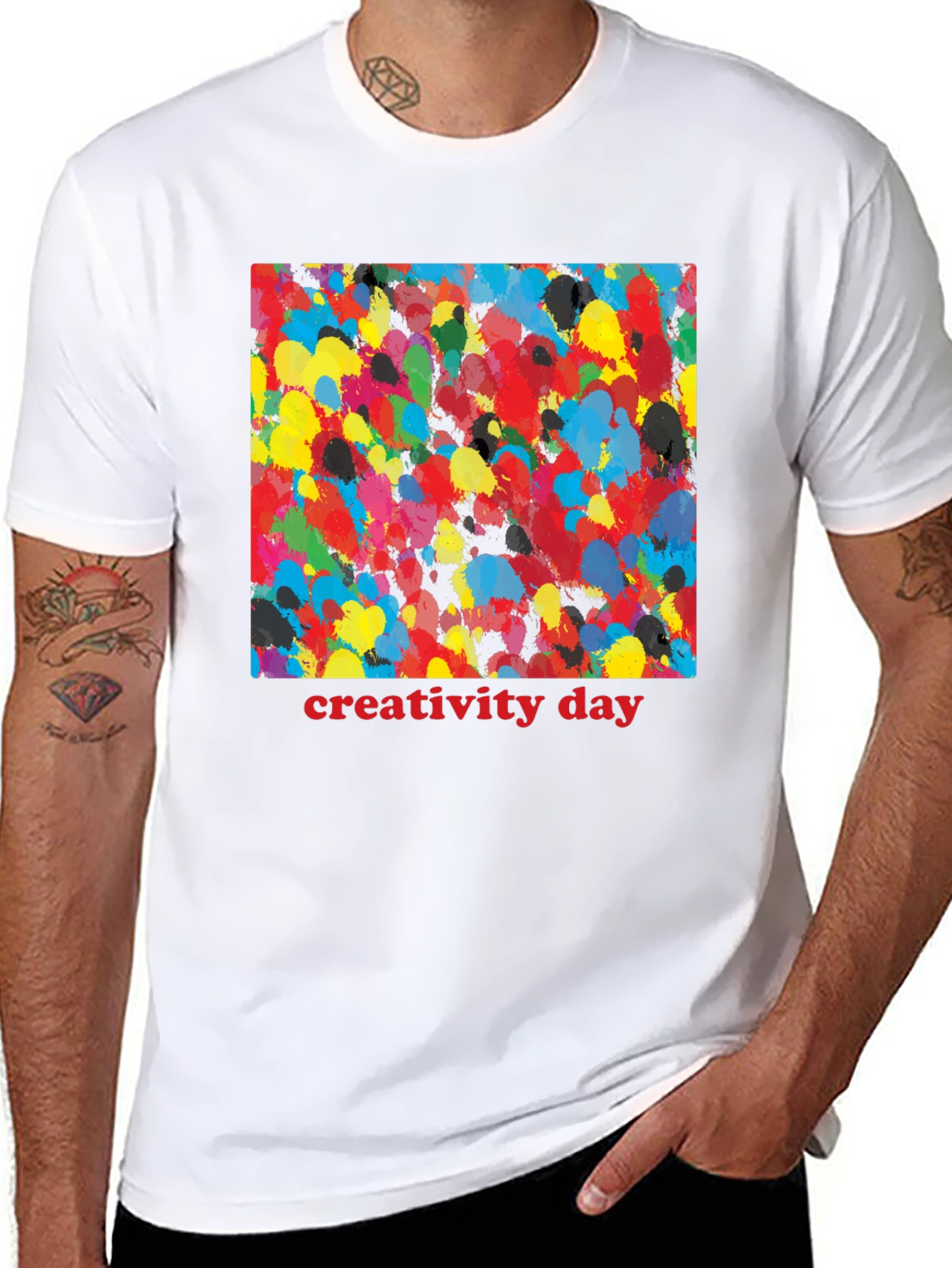Creativity Day Splatter Art Black T-Shirt