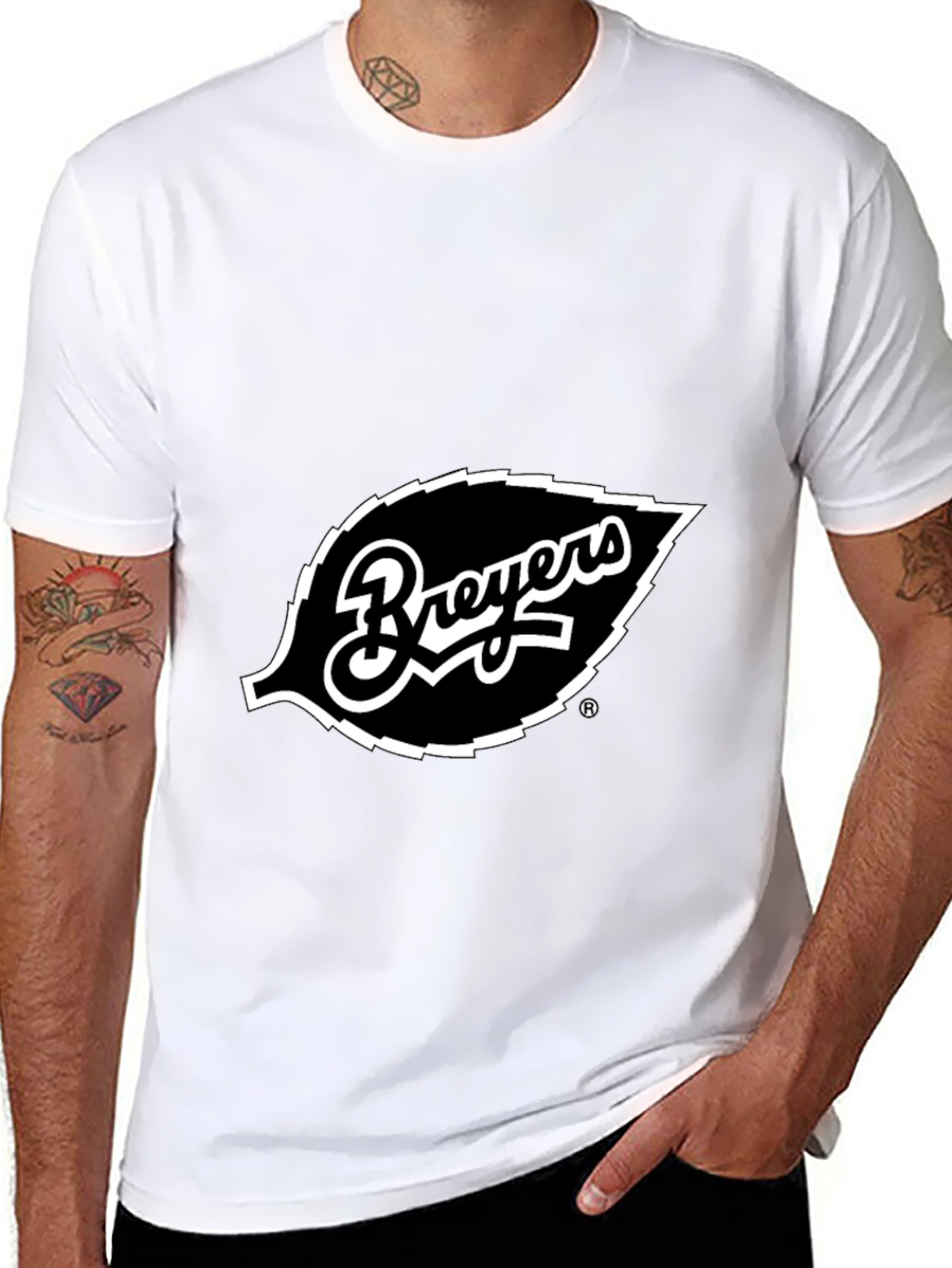 Breyers Leaf Logo Black T-Shirt